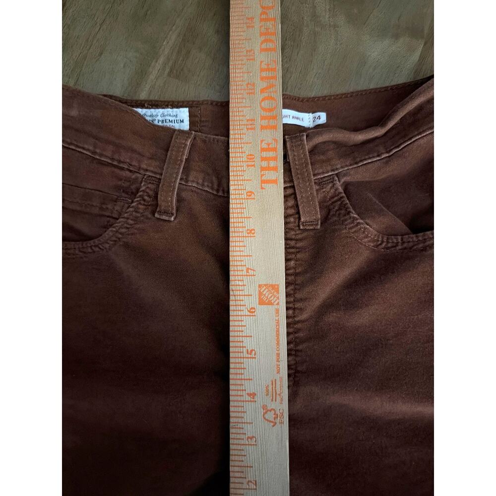 Levi's Ribcage Straight Ankle Velvet Jeans Tortoise Shell Brown Women's 24 - Picture 12 of 12